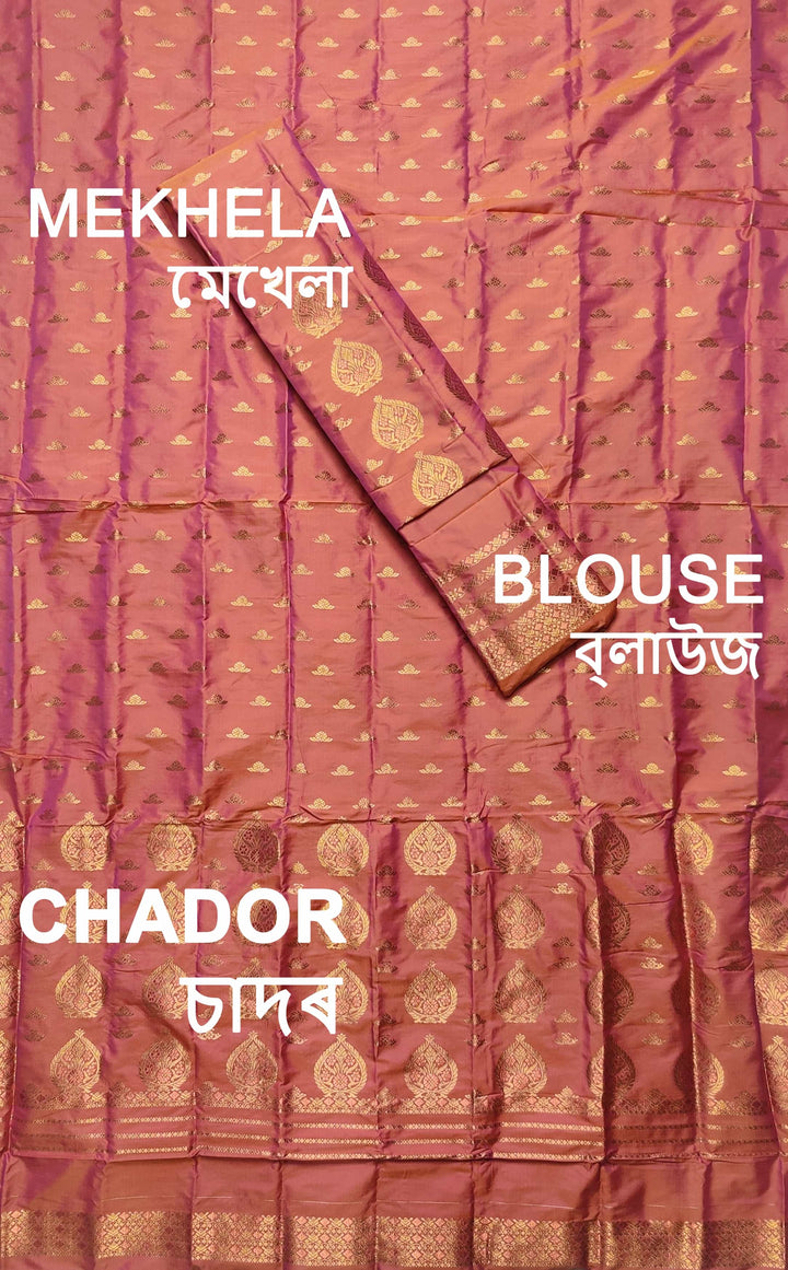 Copper Jari Mix Pat* Mekhela Sador