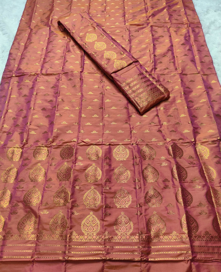 Copper Jari Mix Pat* Mekhela Sador