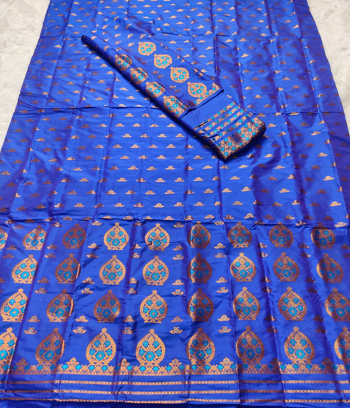 Copper Jari Mix Pat* Mekhela Sador