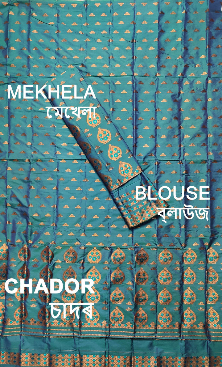 Copper Jari Mix Pat* Mekhela Sador