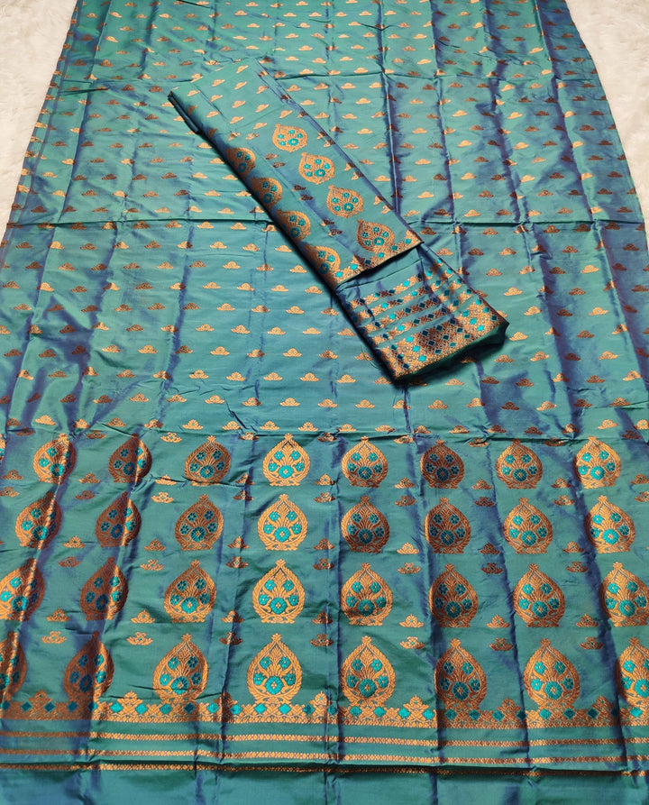 Copper Jari Mix Pat* Mekhela Sador