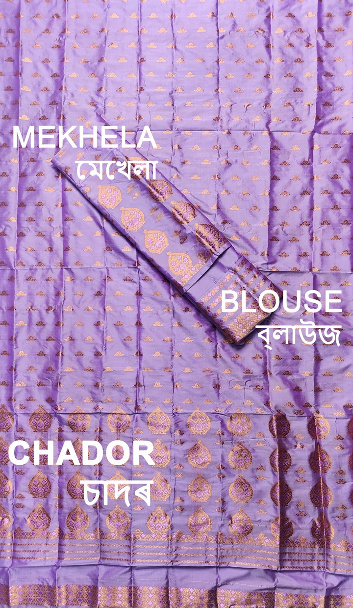 Copper Jari Mix Pat* Mekhela Sador
