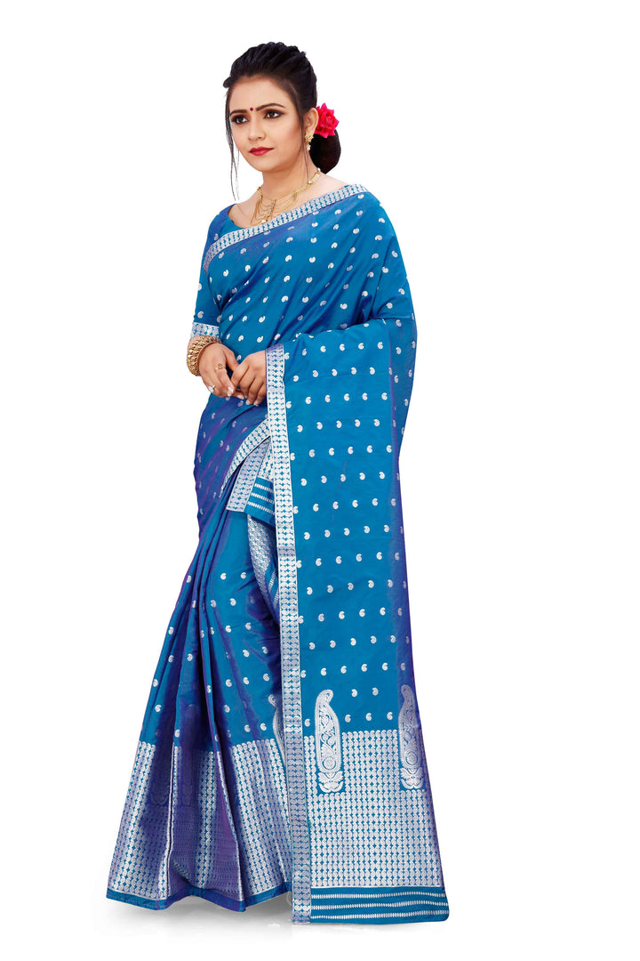 Silver Guna Poly Set Mekhela Sador