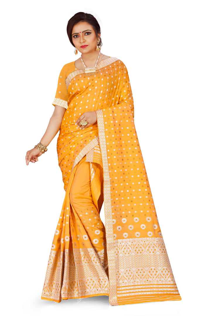 Gold-Silver Jari Mix Set Mekhela Sador