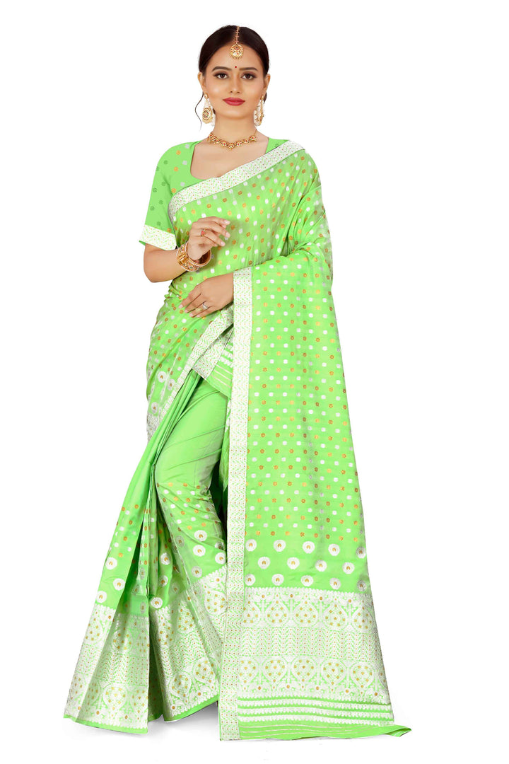 Gold-Silver Jari Mix Set Mekhela Sador