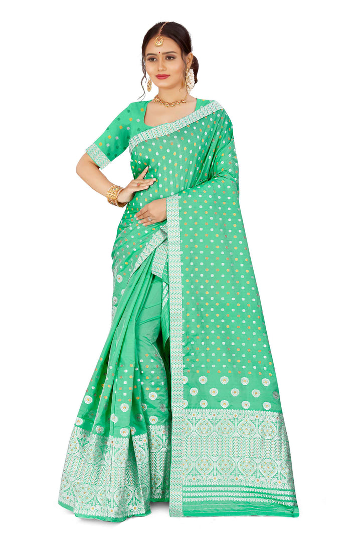 Gold-Silver Jari Mix Set Mekhela Sador