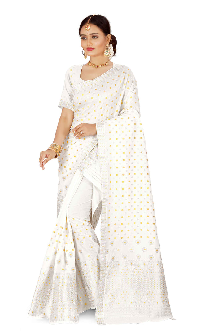 Gold-Silver Jari Mix Set Mekhela Sador