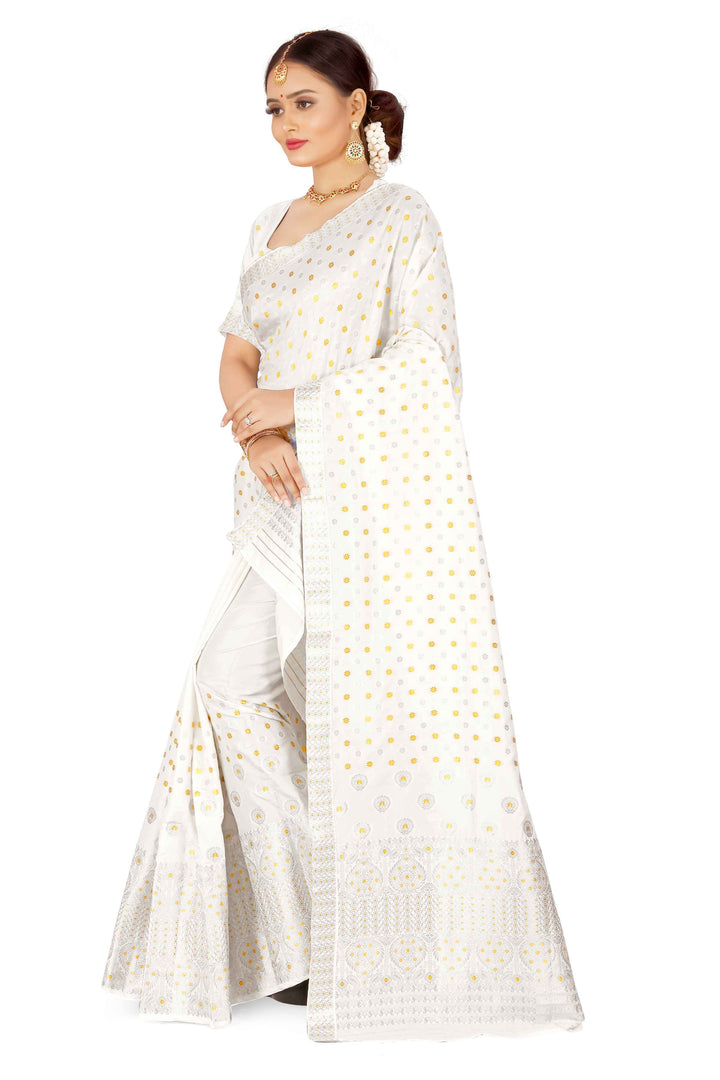 Gold-Silver Jari Mix Set Mekhela Sador