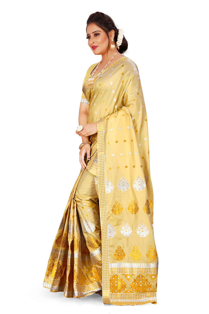 Gold-Silver Jari Mix Set Mekhela Sador