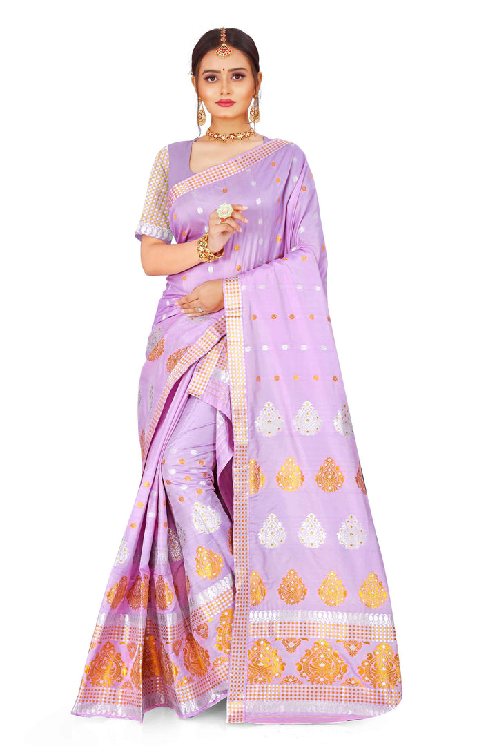 Gold-Silver Jari Mix Set Mekhela Sador