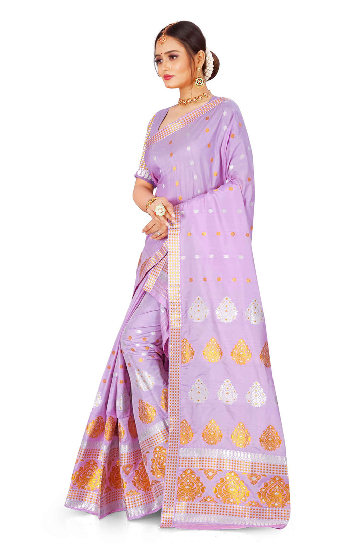 Gold-Silver Jari Mix Set Mekhela Sador