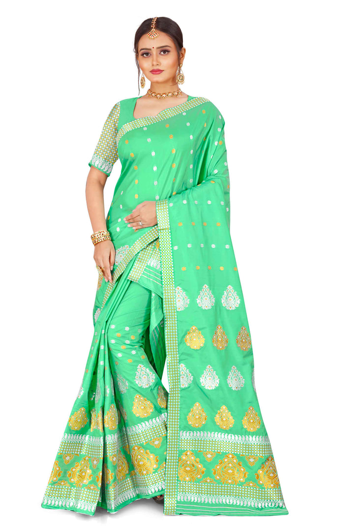 Gold-Silver Jari Mix Set Mekhela Sador