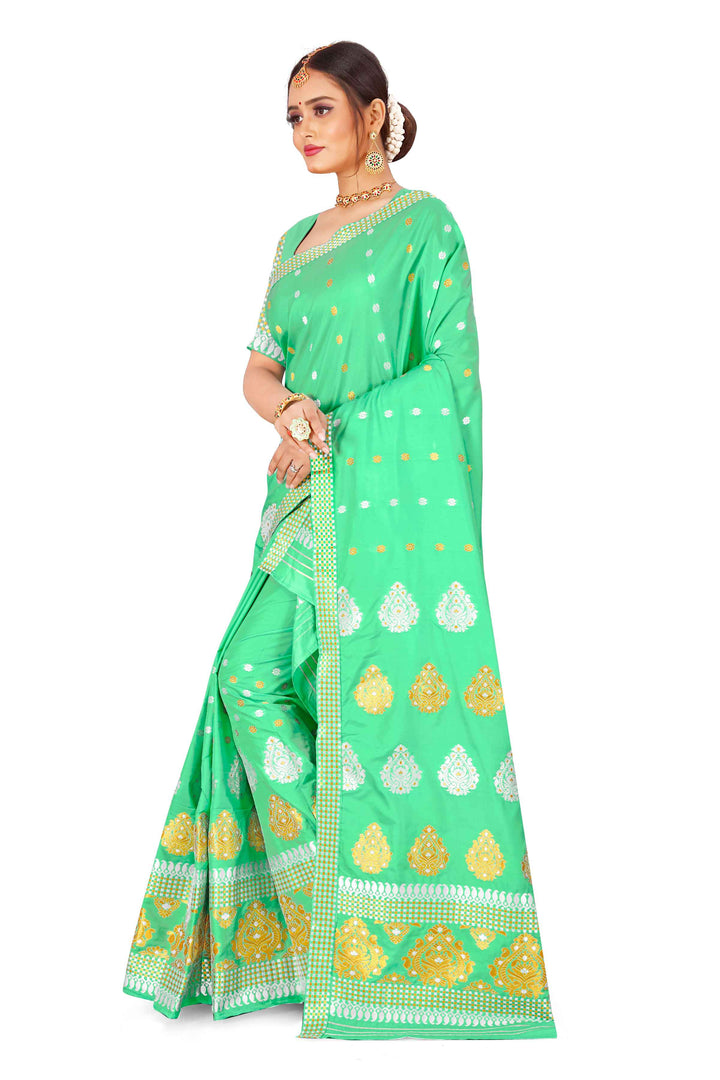 Gold-Silver Jari Mix Set Mekhela Sador