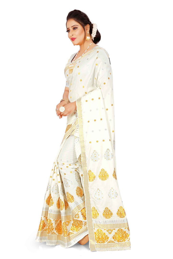 Gold-Silver Jari Mix Set Mekhela Sador