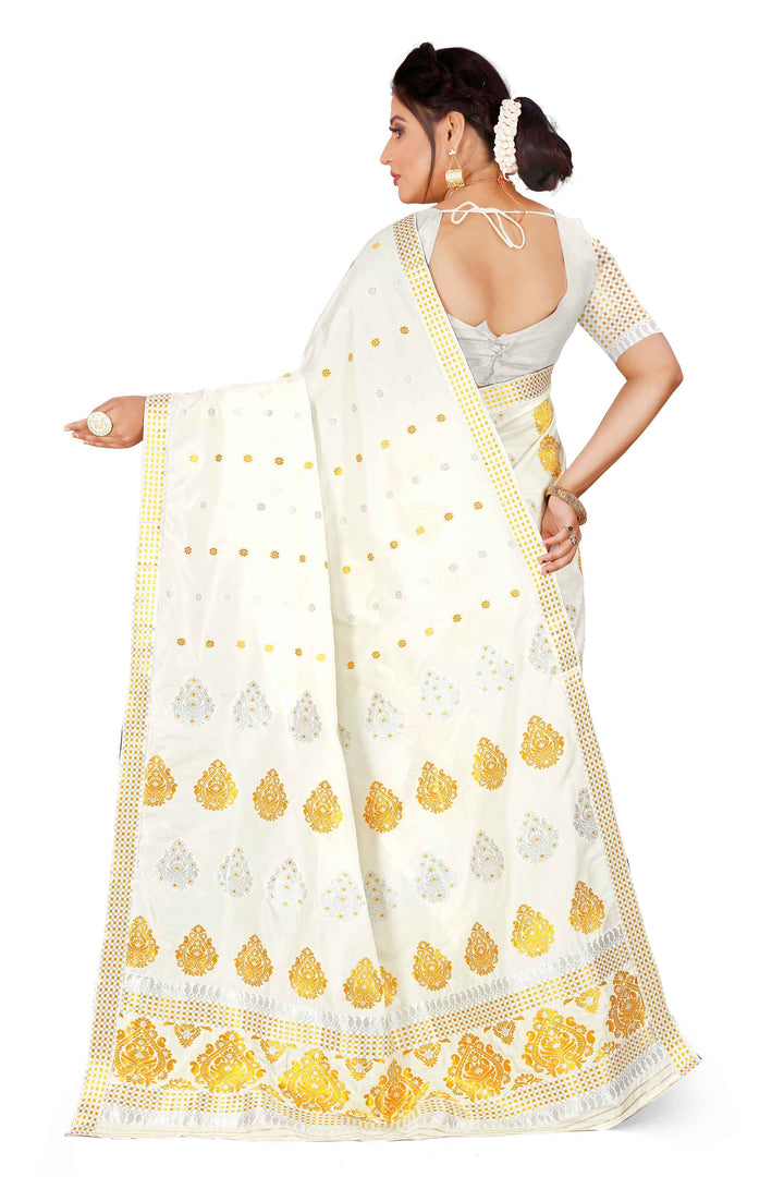 Gold-Silver Jari Mix Set Mekhela Sador
