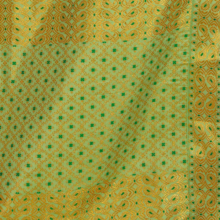Gold Jari All Over Mix Set Mekhela Sador - Contrast Blouse