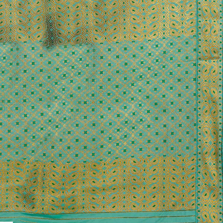 Gold Jari All Over Mix Set Mekhela Sador - Contrast Blouse