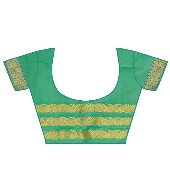 Gold Jari All Over Mix Set Mekhela Sador - Contrast Blouse