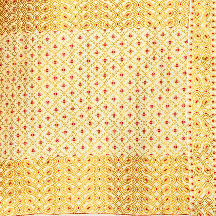 Gold Jari All Over Mix Set Mekhela Sador - Contrast Blouse