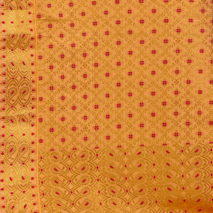 Gold Jari All Over Mix Set Mekhela Sador - Contrast Blouse