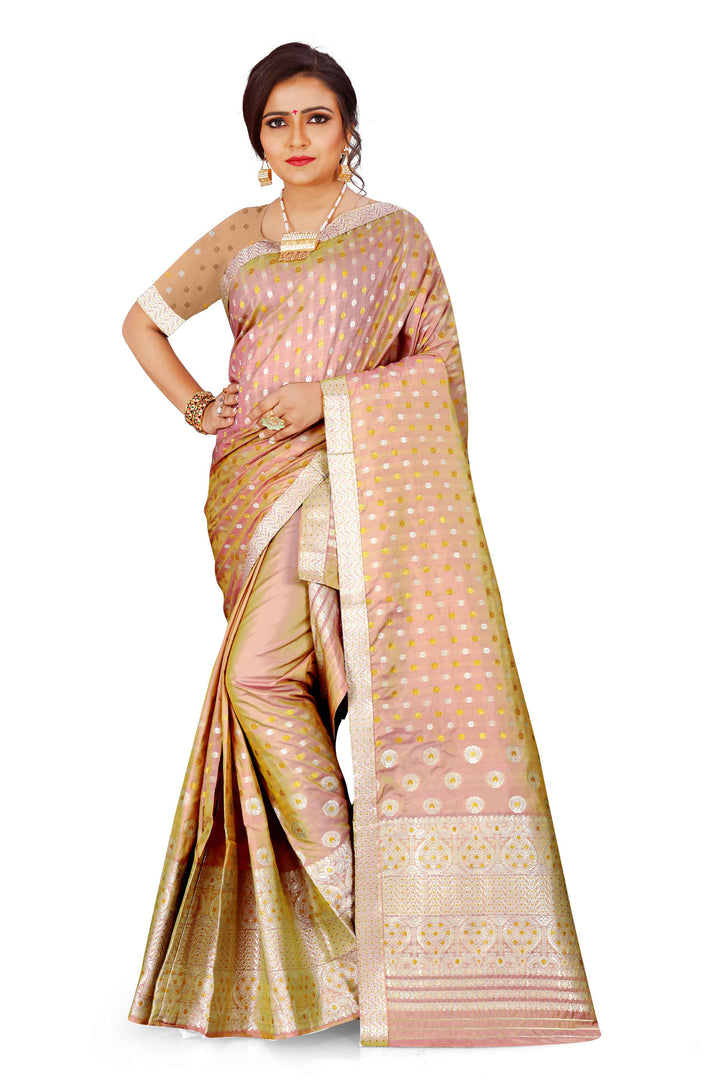 Gold-Silver Jari Mix Set Mekhela Sador