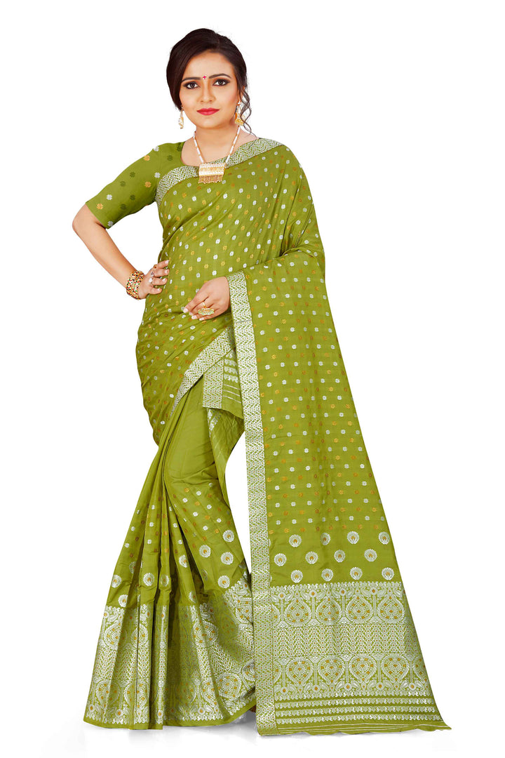 Gold-Silver Jari Mix Set Mekhela Sador