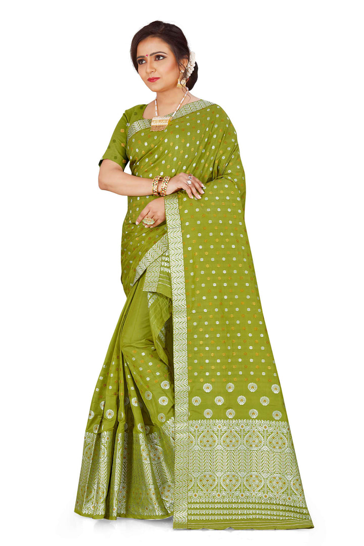Gold-Silver Jari Mix Set Mekhela Sador