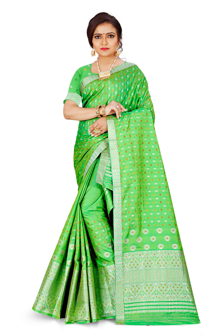 Gold-Silver Jari Mix Set Mekhela Sador
