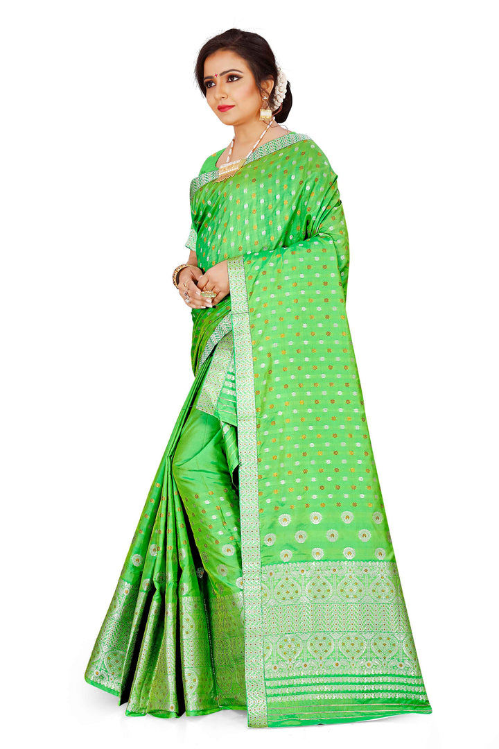 Gold-Silver Jari Mix Set Mekhela Sador