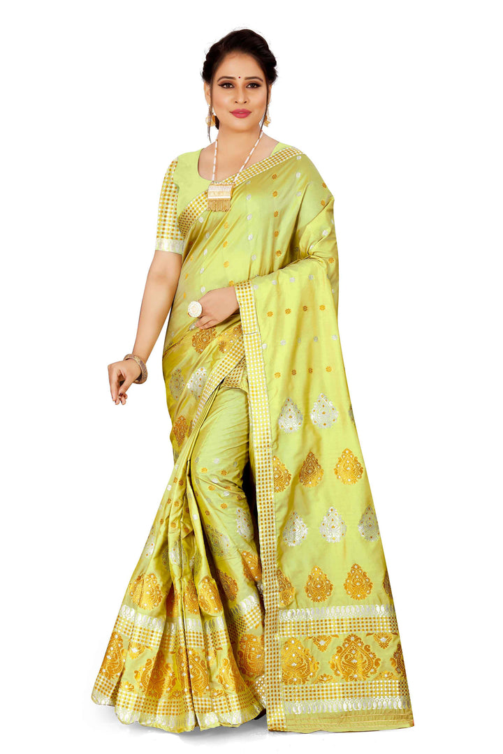 Gold-Silver Jari Mix Set Mekhela Sador