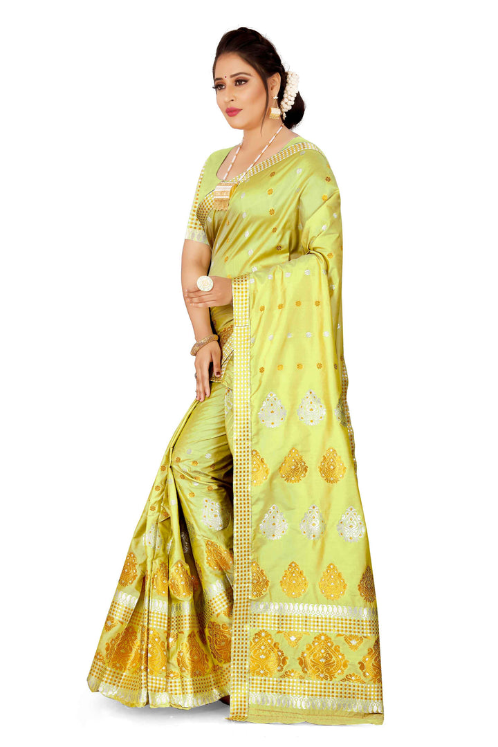Gold-Silver Jari Mix Set Mekhela Sador