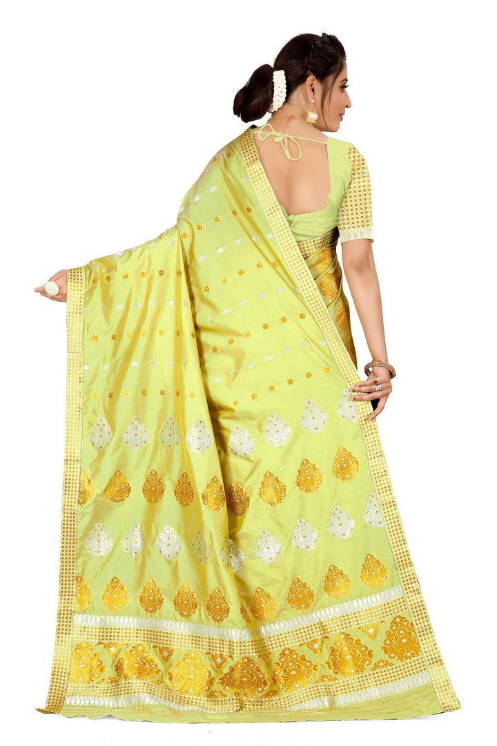 Gold-Silver Jari Mix Set Mekhela Sador