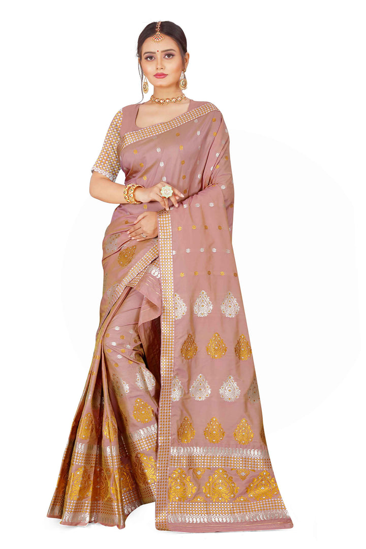 Gold-Silver Jari Mix Set Mekhela Sador