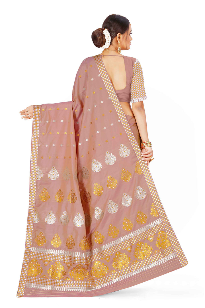 Gold-Silver Jari Mix Set Mekhela Sador
