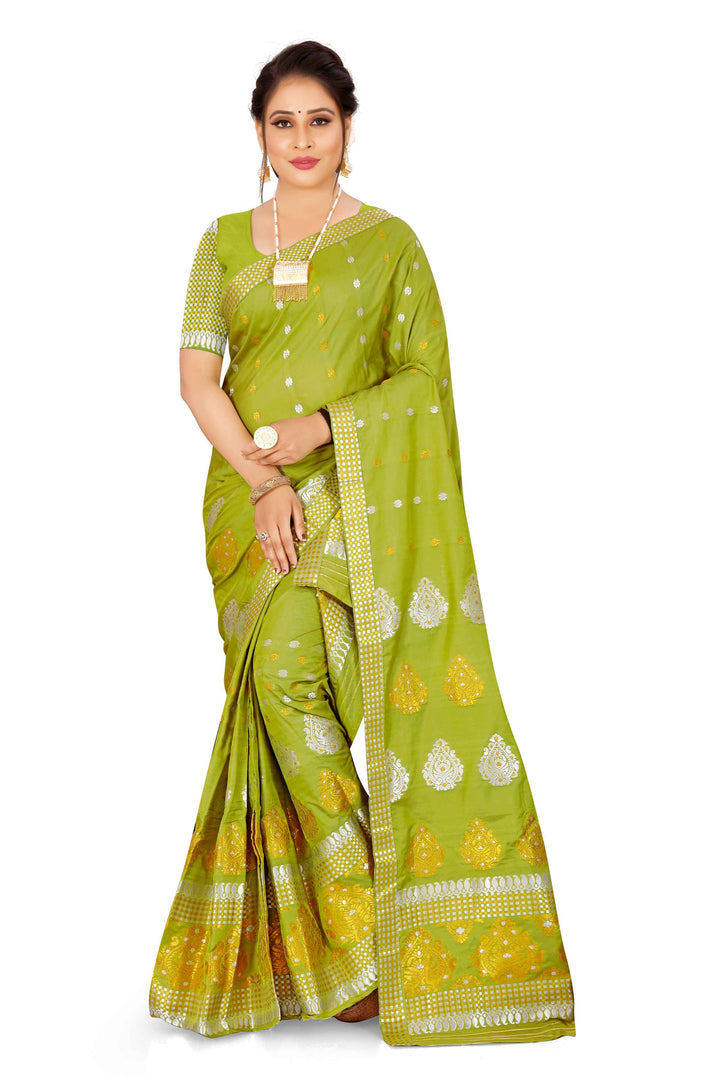 Gold-Silver Jari Mix Set Mekhela Sador