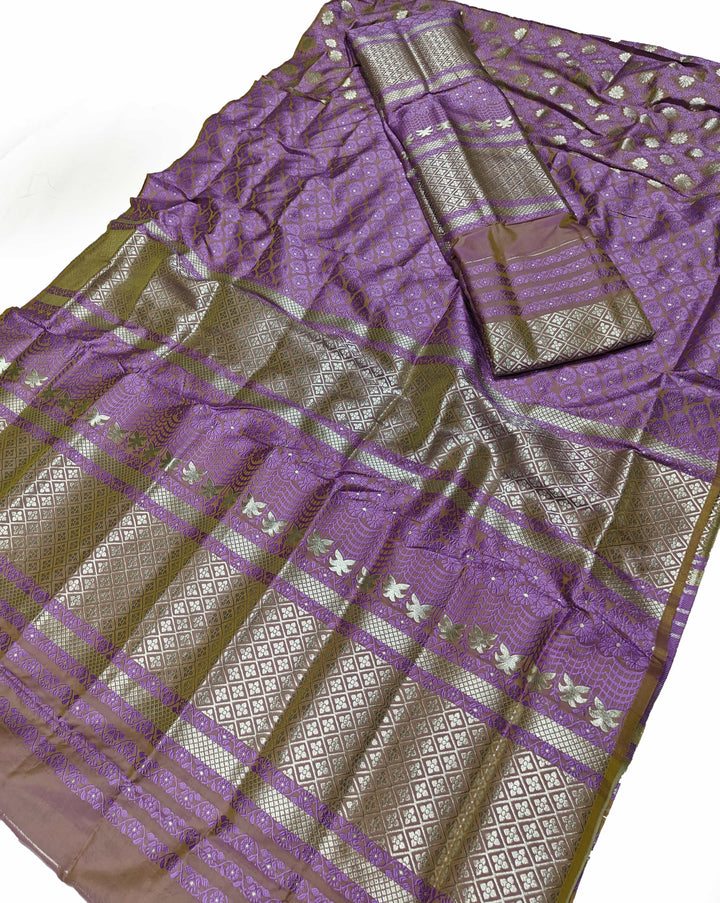 সূতাৰ- কাম (Dhaga-Work) মিক্স ছেট মেখলা চাদৰ