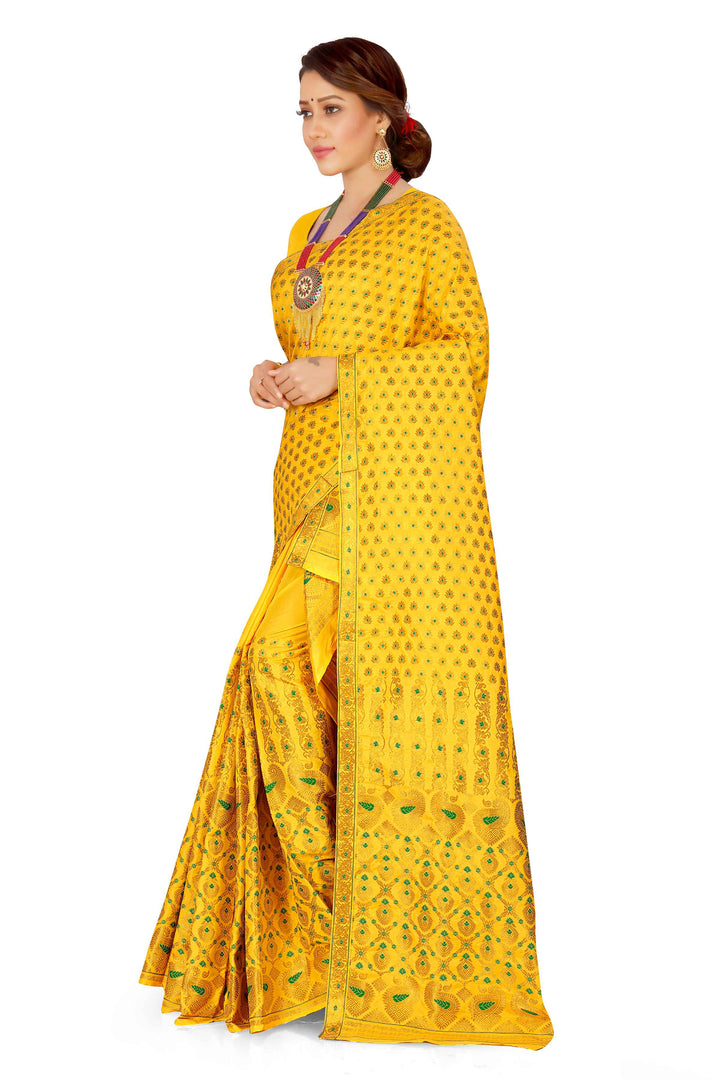 সোণ (Gold) গুনা মিক্স ছেট মেখলা চাদৰ 