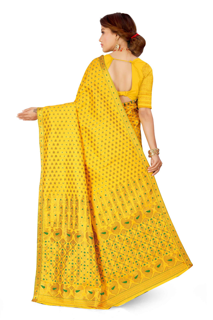 সোণ (Gold) গুনা মিক্স ছেট মেখলা চাদৰ 