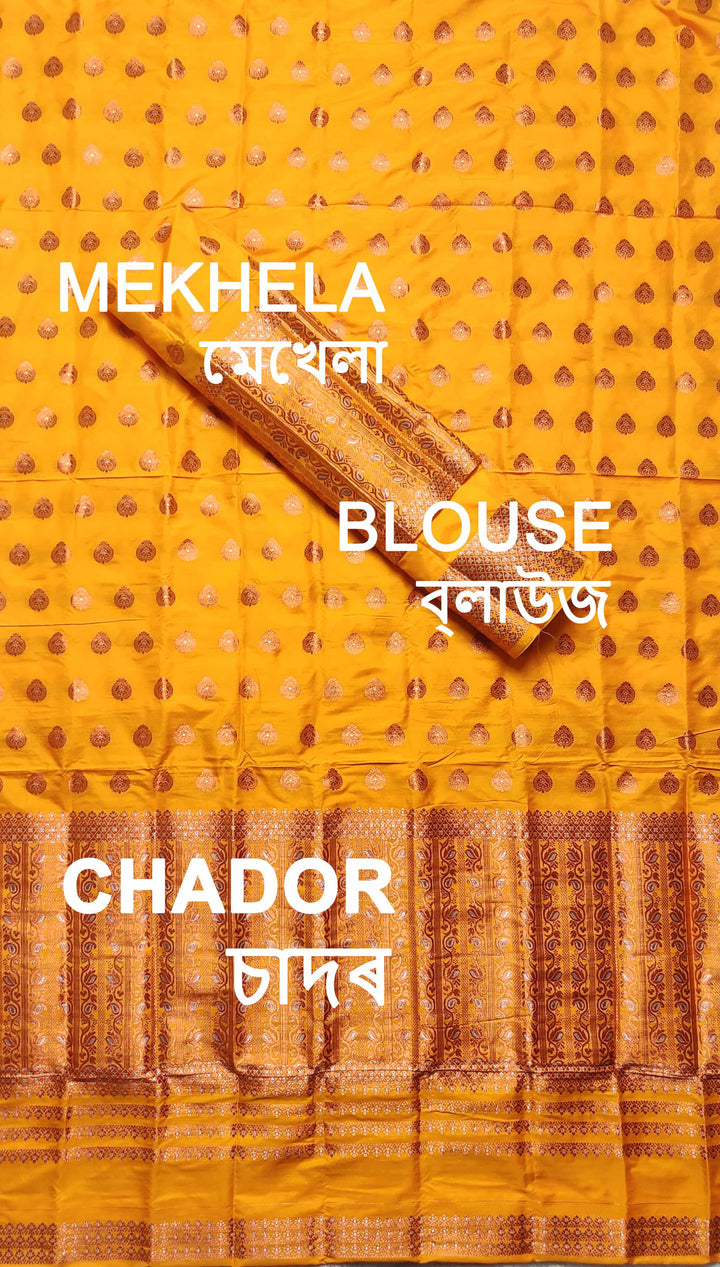 Copper Jari Mix Set Mekhela Sador