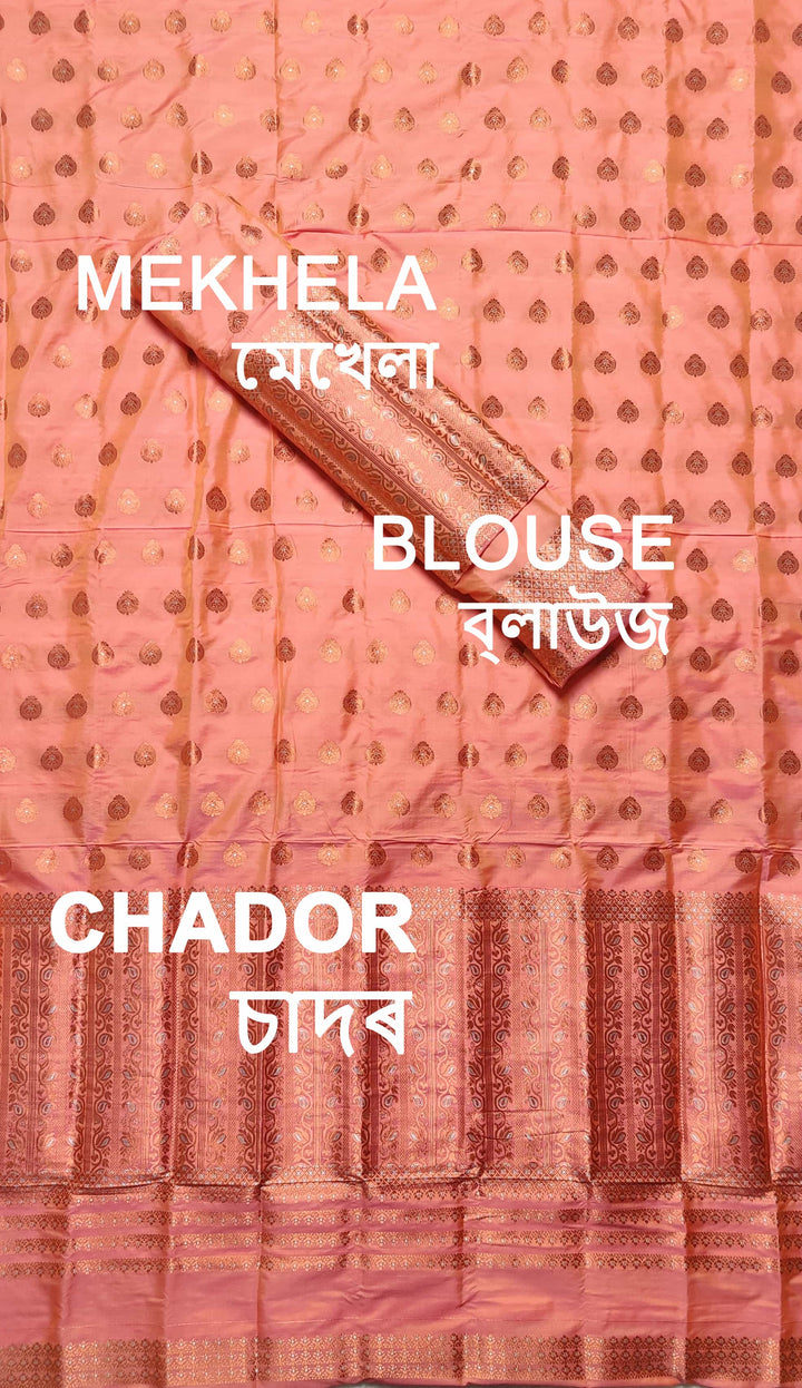 Copper Jari Mix Set Mekhela Sador