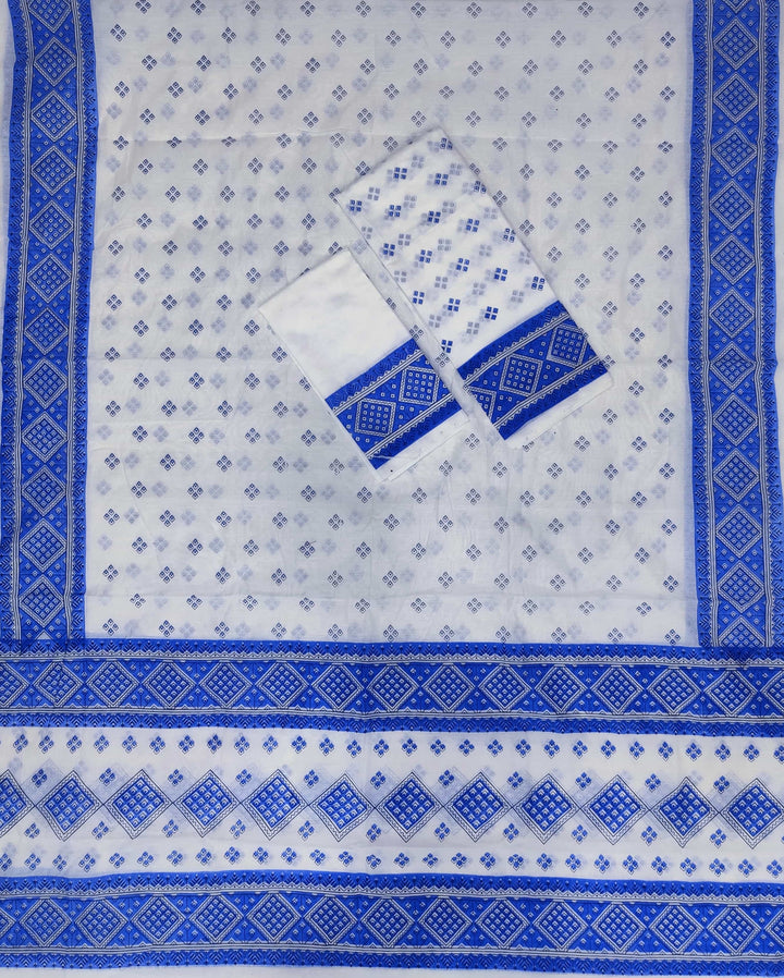 Printed Chanderi Cotton* Mekhela Sador