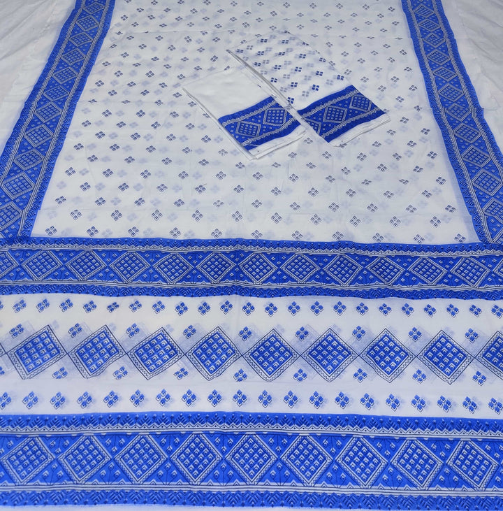 Printed Chanderi Cotton* Mekhela Sador