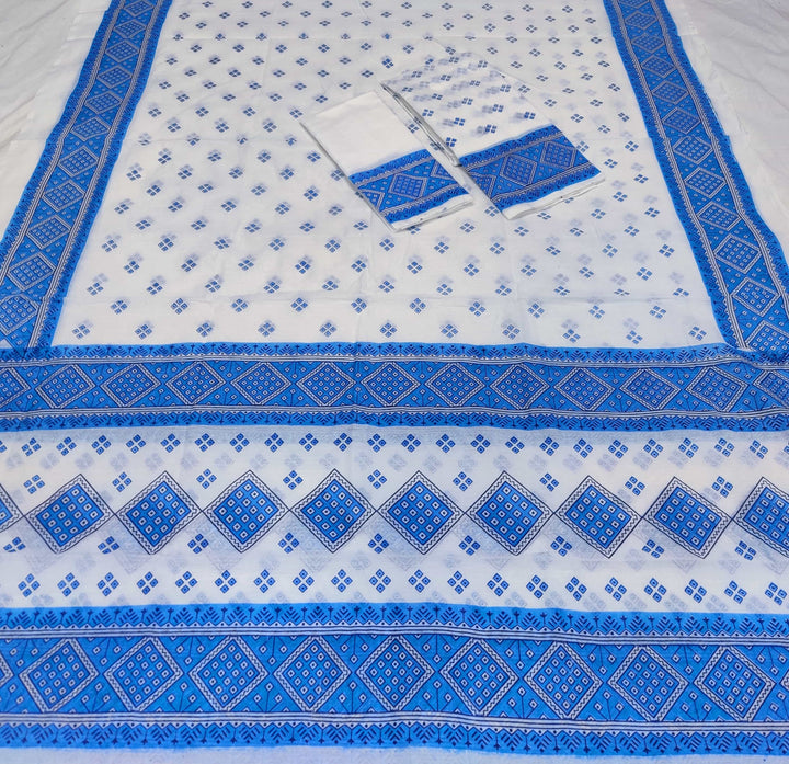 Printed Chanderi Cotton* Mekhela Sador