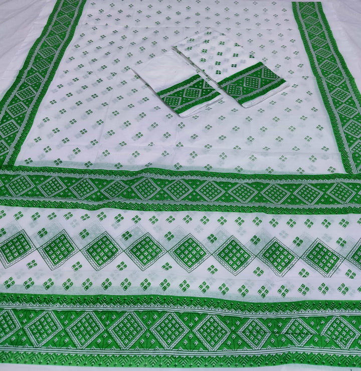 Printed Chanderi Cotton* Mekhela Sador