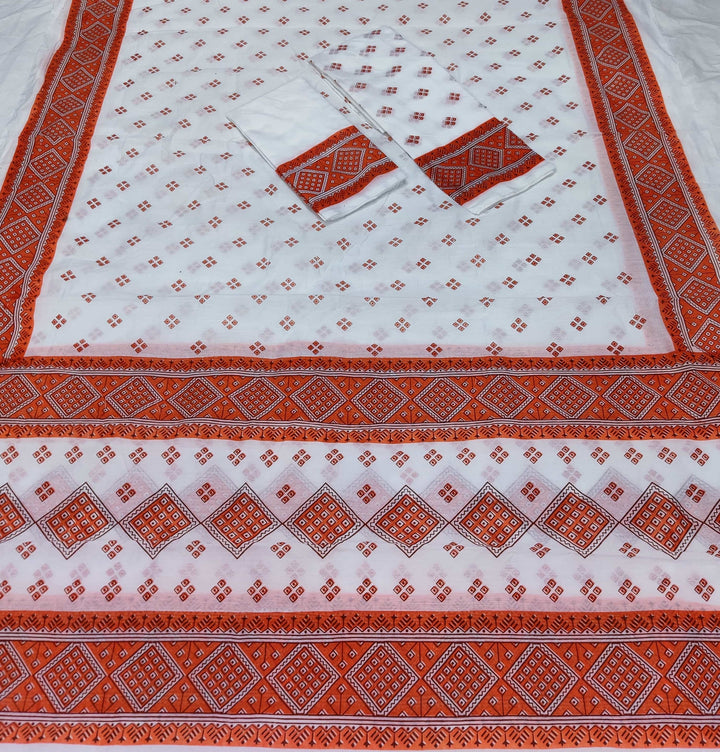 Printed Chanderi Cotton* Mekhela Sador