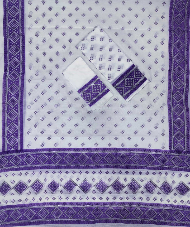 Printed Chanderi Cotton* Mekhela Sador