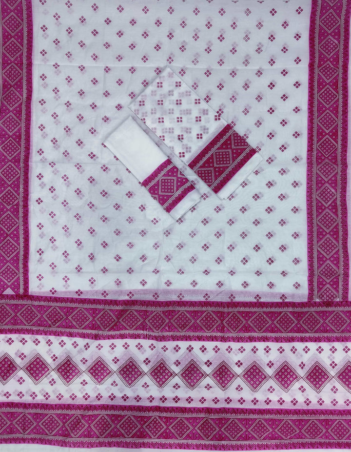 Printed Chanderi Cotton* Mekhela Sador