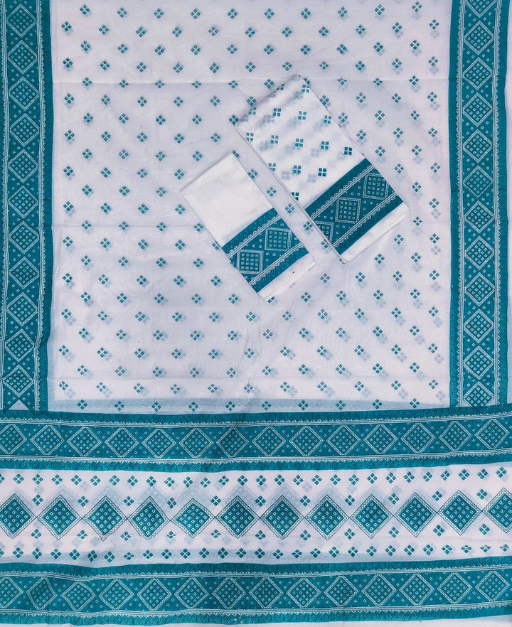 Printed Chanderi Cotton* Mekhela Sador