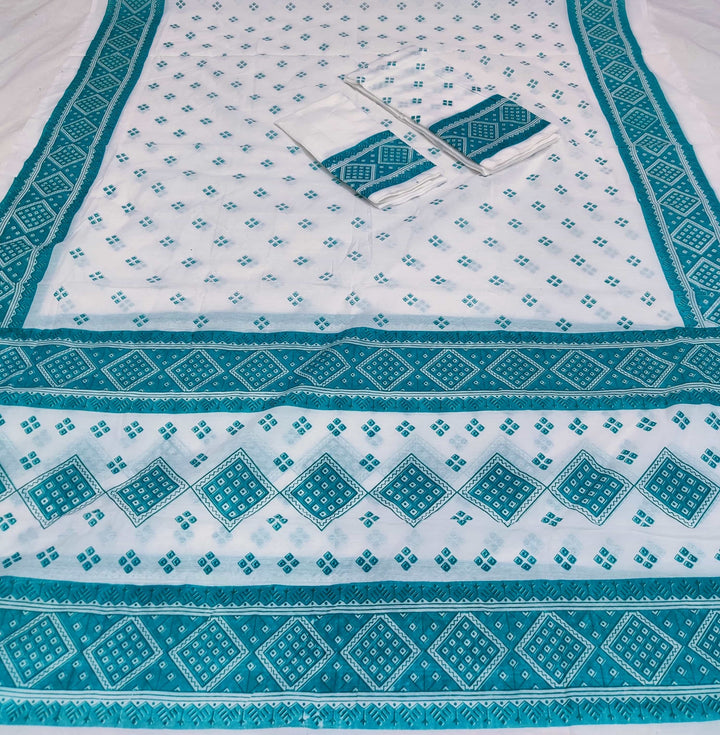 Printed Chanderi Cotton* Mekhela Sador