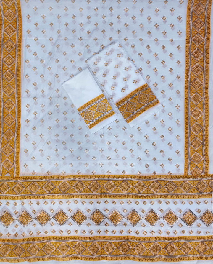 Printed Chanderi Cotton* Mekhela Sador